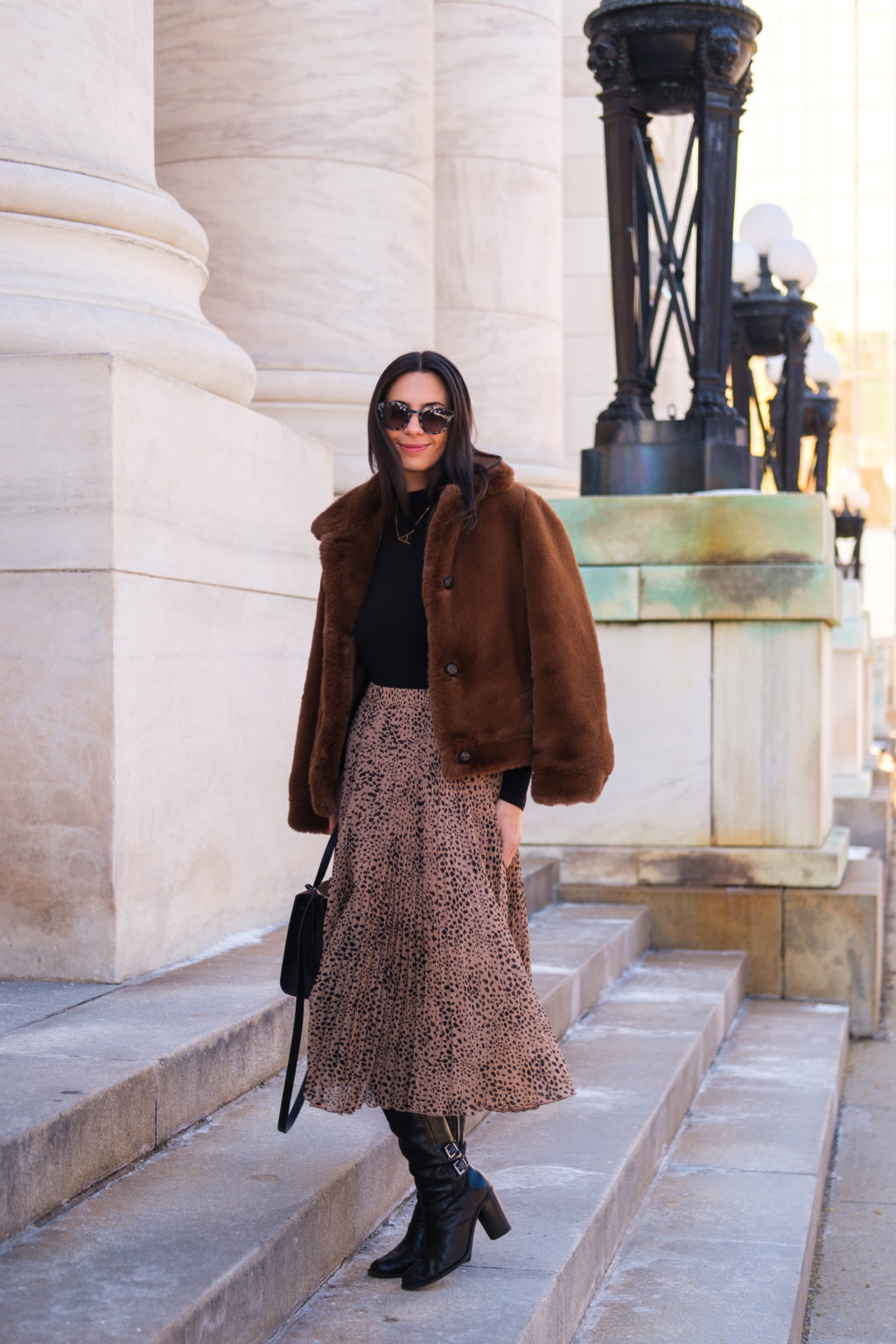 Styling a Skirt for Cold Weather – In a City Night